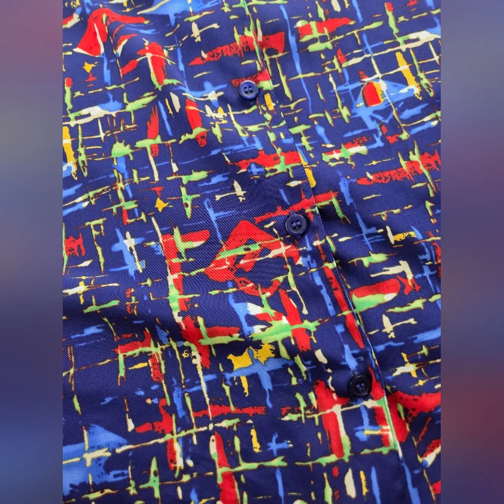 Notations Multicolor Abstract Blouse - Picture 4 of 6
